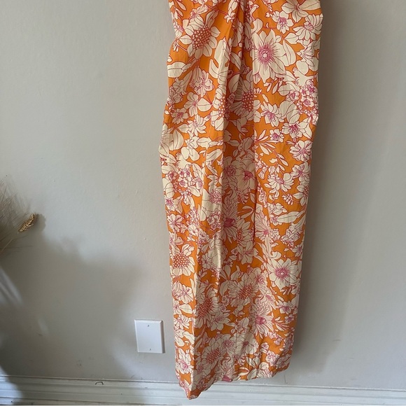 J.Crew Tie-front cotton poplin midi dress in orange floral Summer Small NWT - Picture 5 of 10